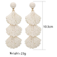 Earedge - Bohemian Shell Raffia Woven Drop Earrings