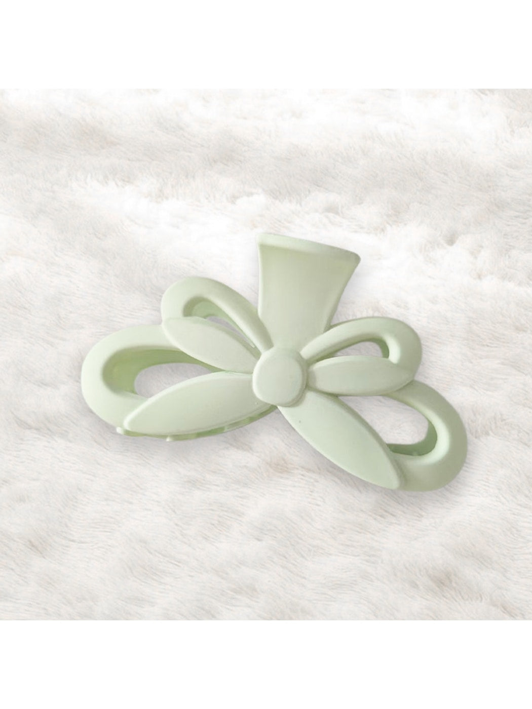 Beau - Matte Bow Design Plastic Alloy Claw Clip
