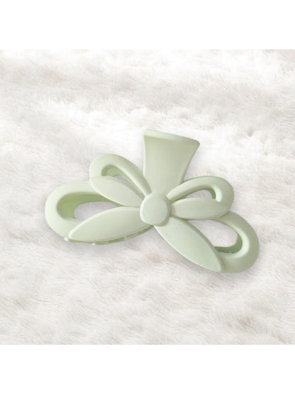Beau - Matte Bow Design Plastic Alloy Claw Clip