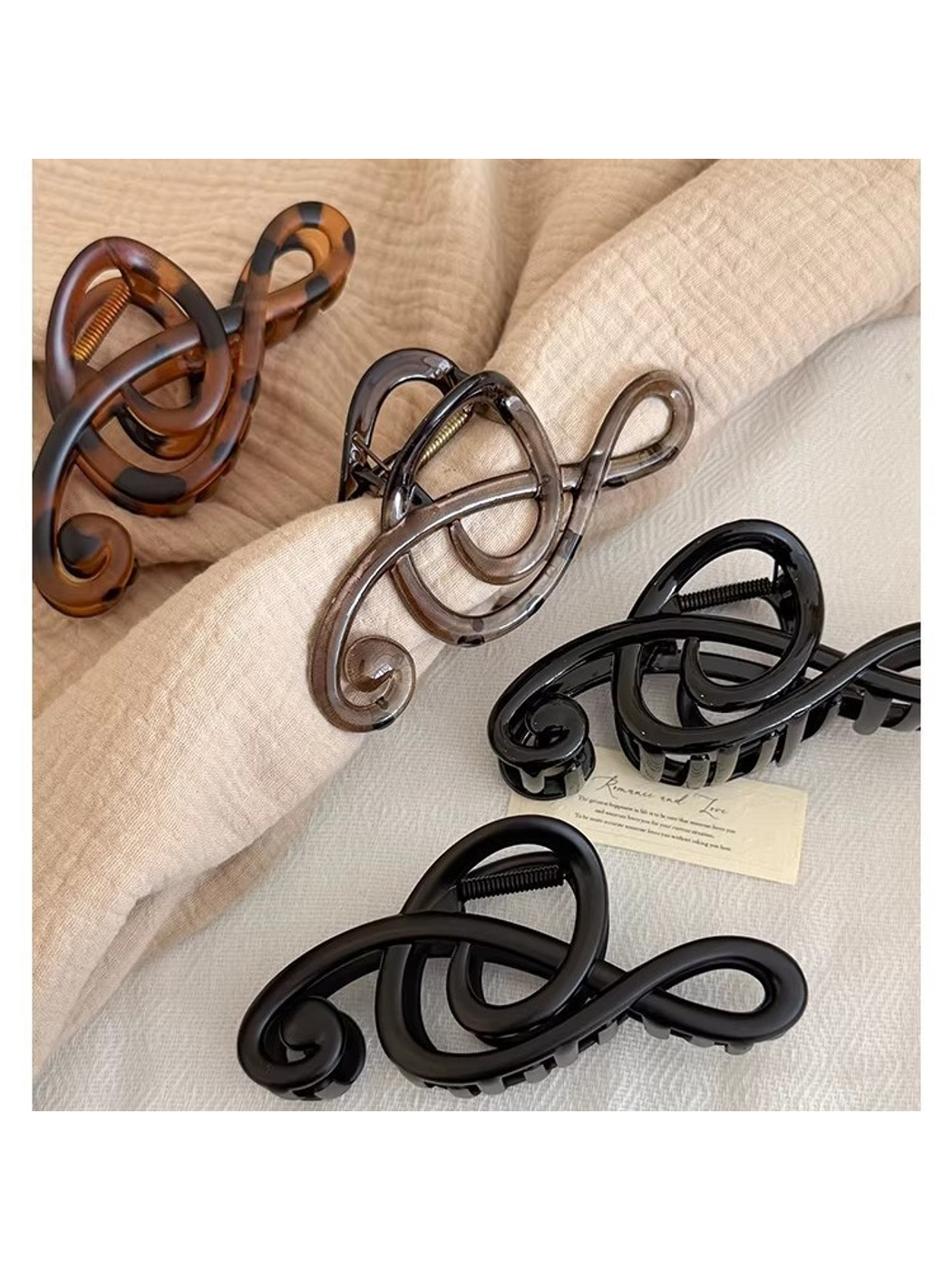Beau - Glossy Music Note Design Claw Clip
