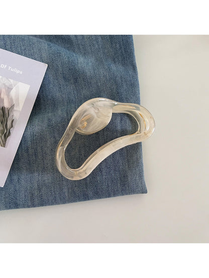 Beau - Solid Color Cloud Shaped Hollow Claw Clip