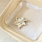 Beau - Oval Star Shaped Floral Print Hair Clip