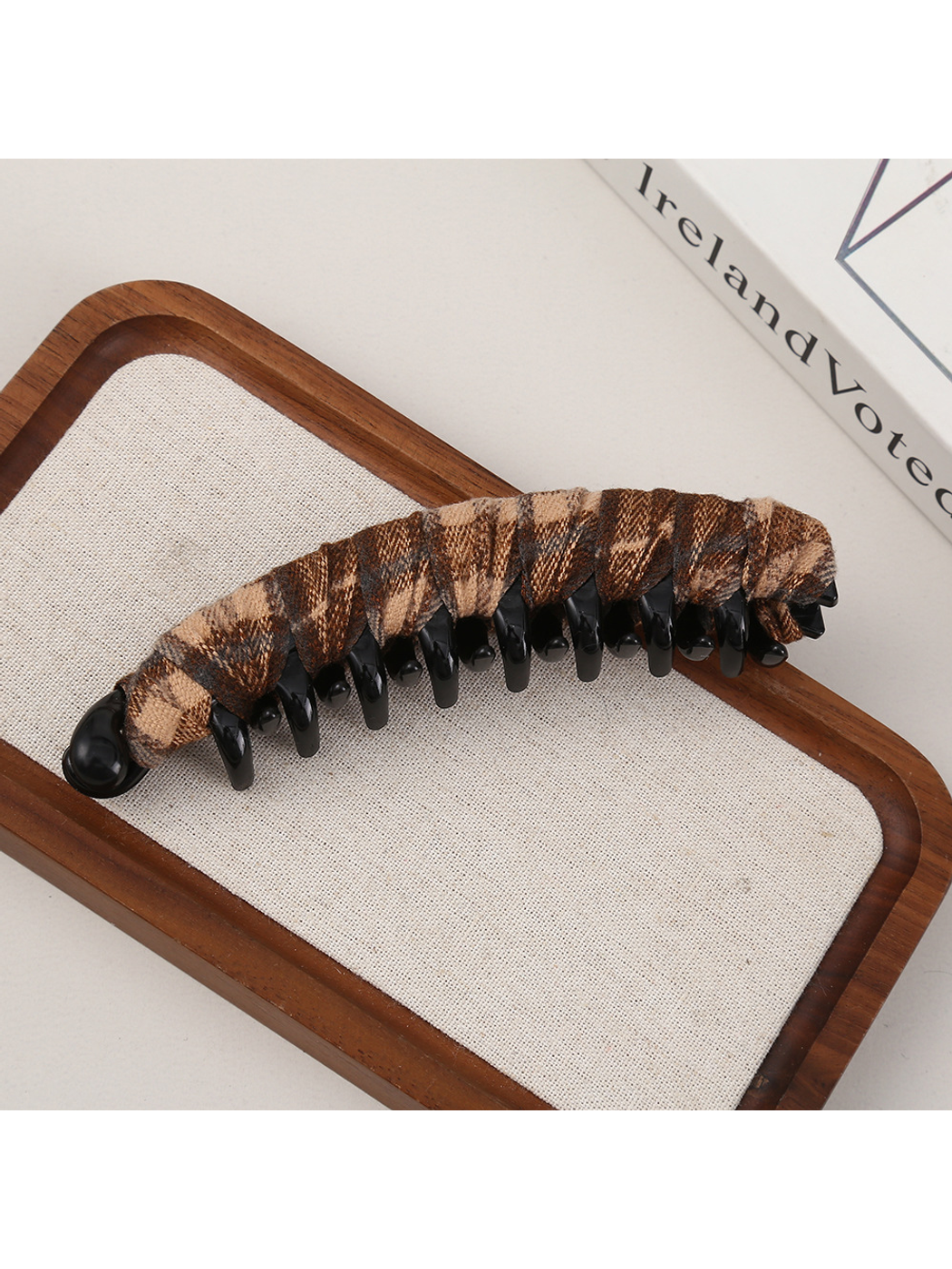 Beau - Minimal Striped Plaid Banana Clip
