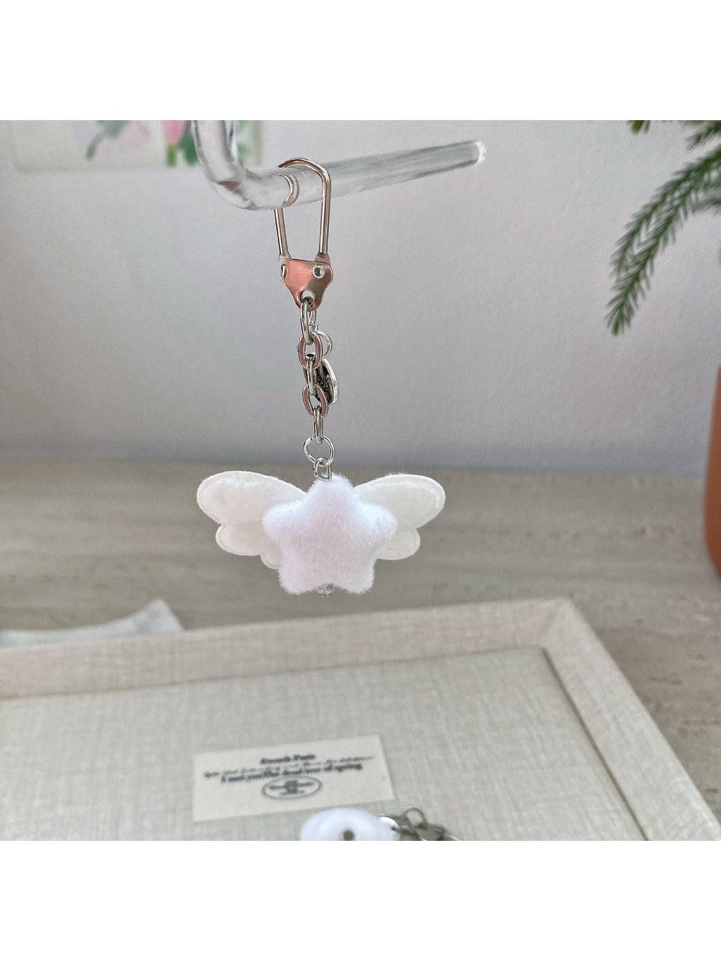 Keypus - Angel Wing Flocked Five-Point Star Keychain