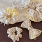 Gifty - Floral Ruffle Trim Polyester Fabric Scrunchie
