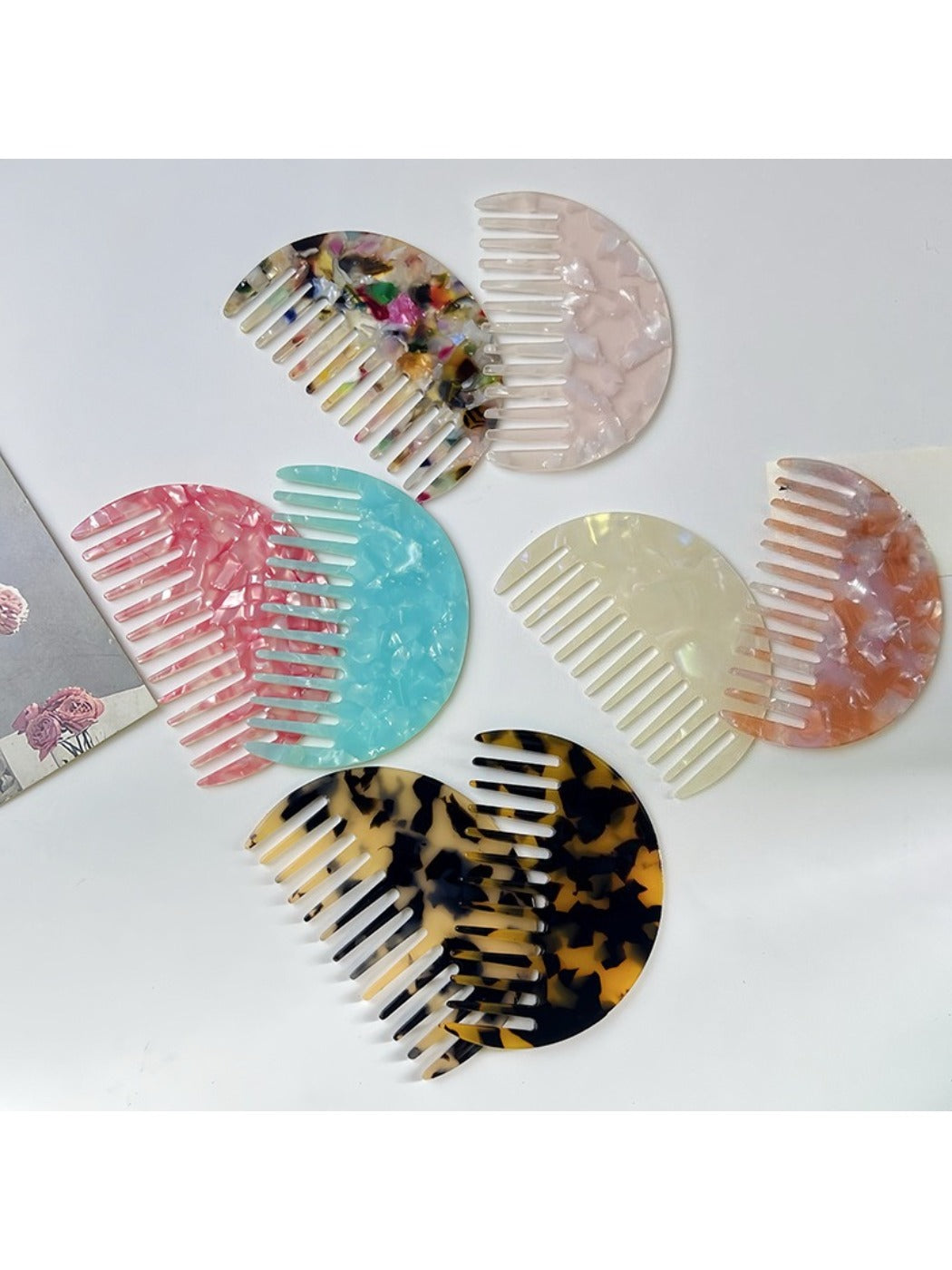 Close-up of Camerow half round hair comb teeth and curved design
