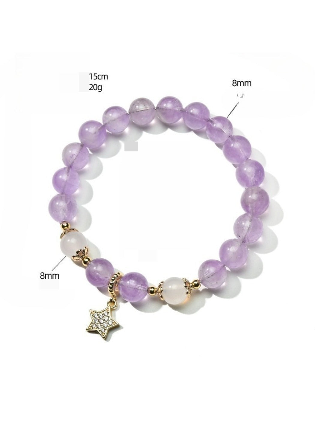 Lovra bracelet with faceted purple crystal beads and silver accents
