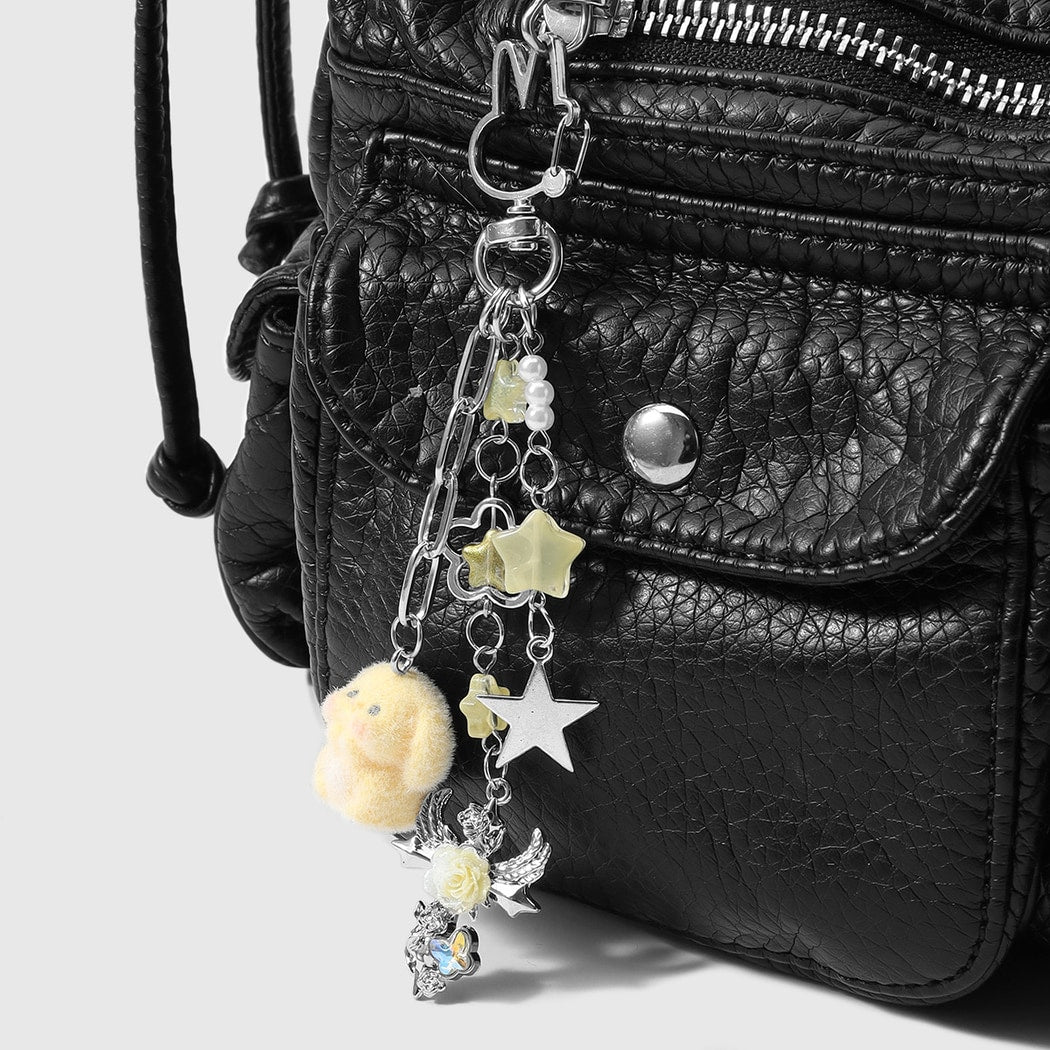 Keypus - Y2K Yellow Moon and Rabbit Keychain