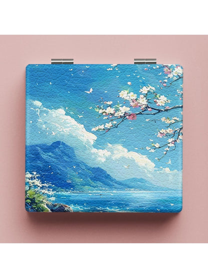 Mirroray - Scenic Floral Compact PU Glass Mirror