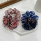 Gifty-Floral Hair Tie Elegant Bow Scrunchie Summer Mesh