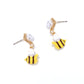 Earedge - Playful Bee Motif Dangle Post Earrings