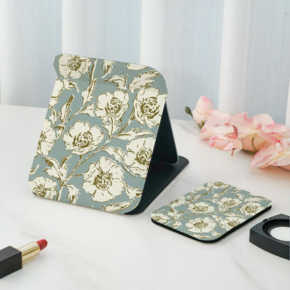 Mirroray - Double Sided Floral Print Folding Makeup Mirror
