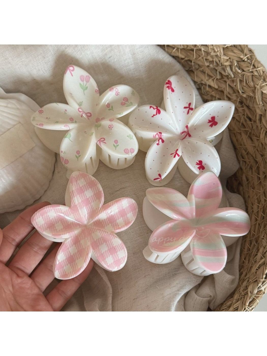 Beau - Adorable Plumeria Shaped Hair Claw Clip