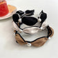 Gifty vintage chic wide edge headband in soft beige fabric with subtle texture