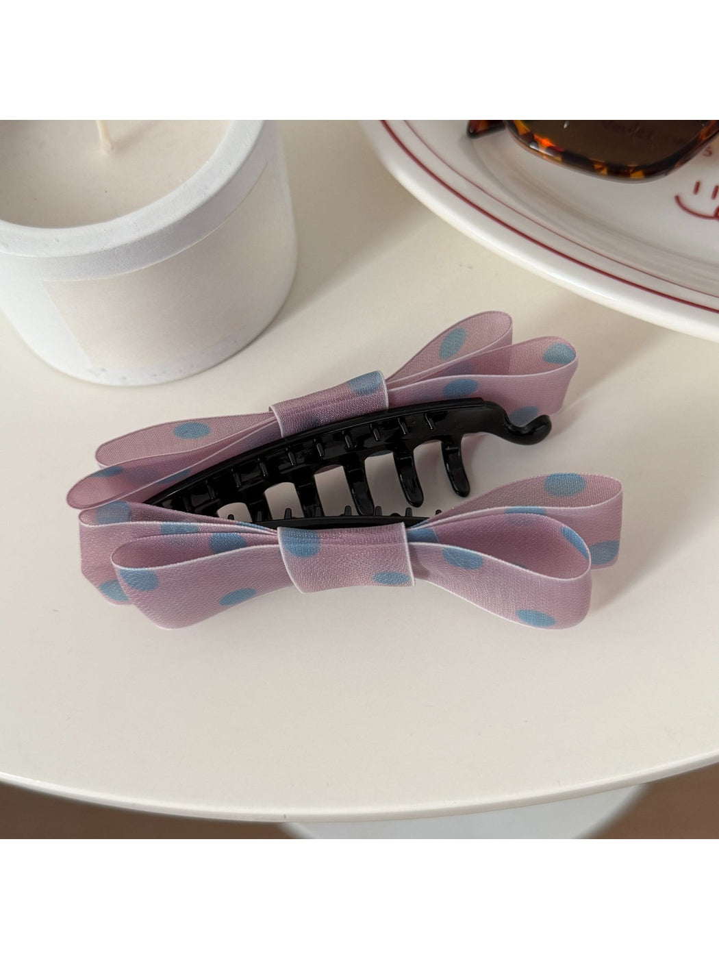 Beau - Sweet Bowknot Polka Dot Banana Clip