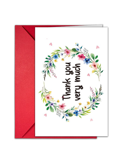 Carduria - Artistic Floral Thank You Greeting Card