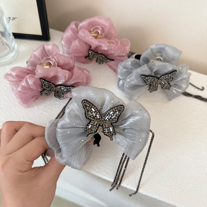 Beau - Decorative Ruffled Bow Hair Claw Clip