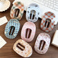 Beau - Retro Printed Oval PVC Claw Hair Clip