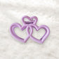 Beau - Double Heart Cutout Plastic Hair Claw Clip