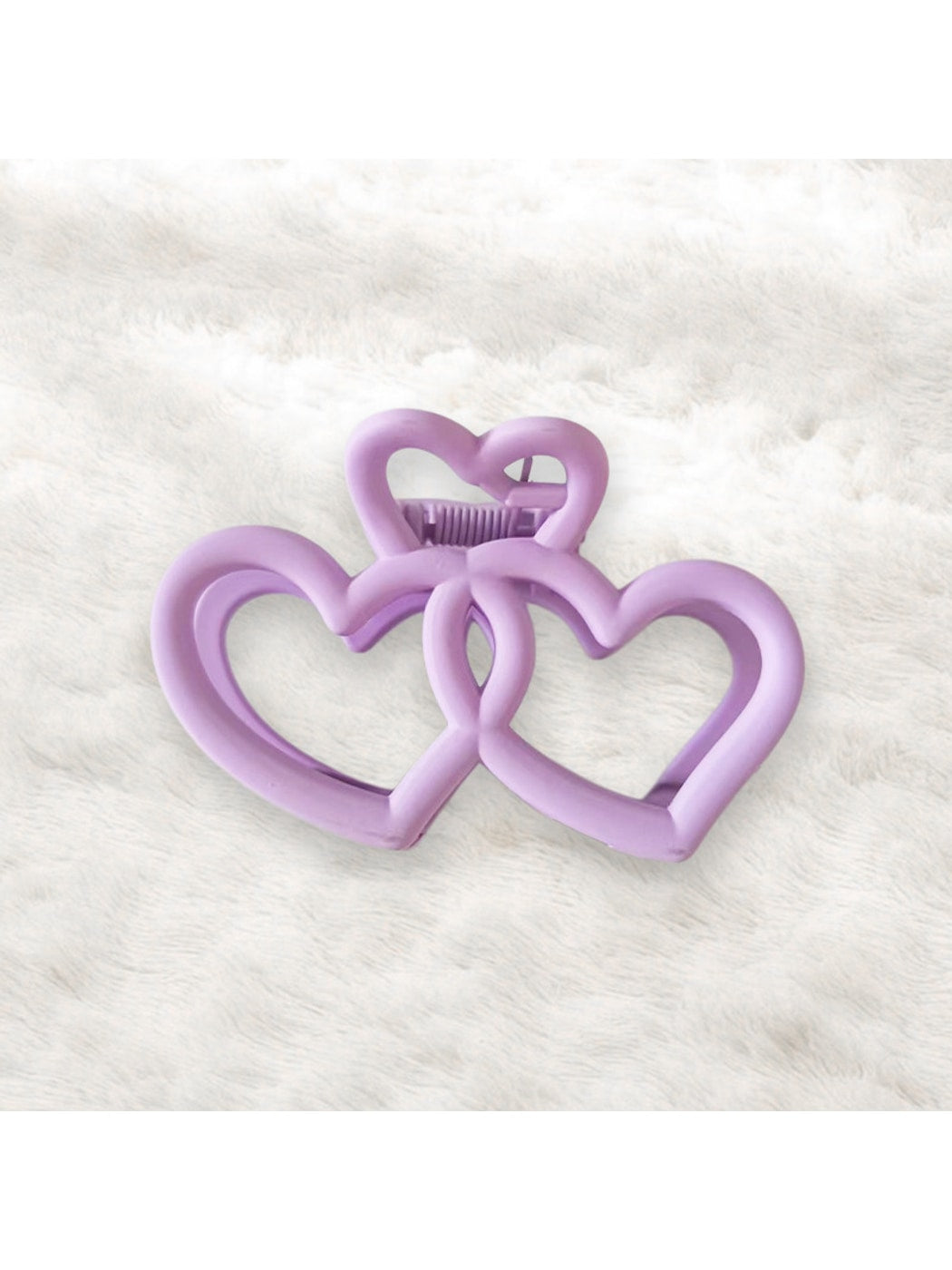 Beau - Double Heart Cutout Plastic Hair Claw Clip