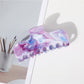 Beau - Marble Swirl Flat Plastic Hair Claw Clip