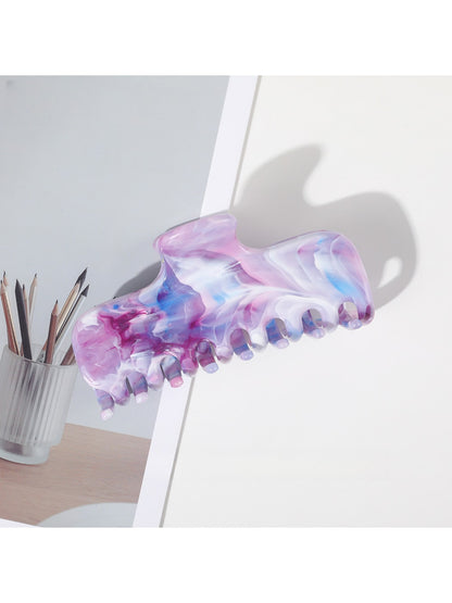 Beau - Marble Swirl Flat Plastic Hair Claw Clip