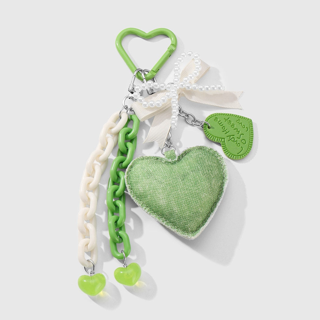 Keypus - Fresh Heart Charm Bow Detail Keychain