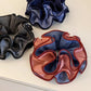 Gifty - Layered Gingham Trim Polyester Scrunchie