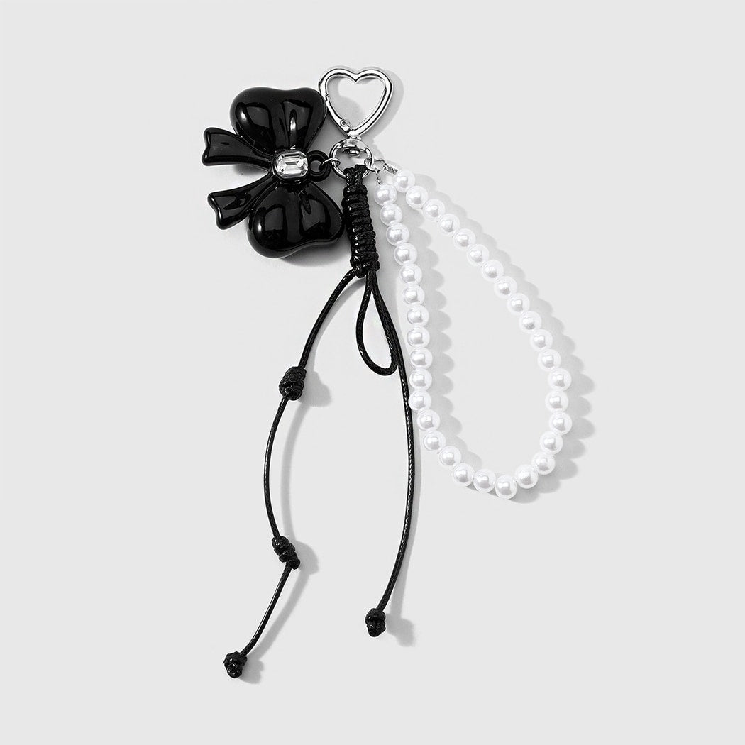 Keypus - Elegant Bow Beaded Charm Keychain