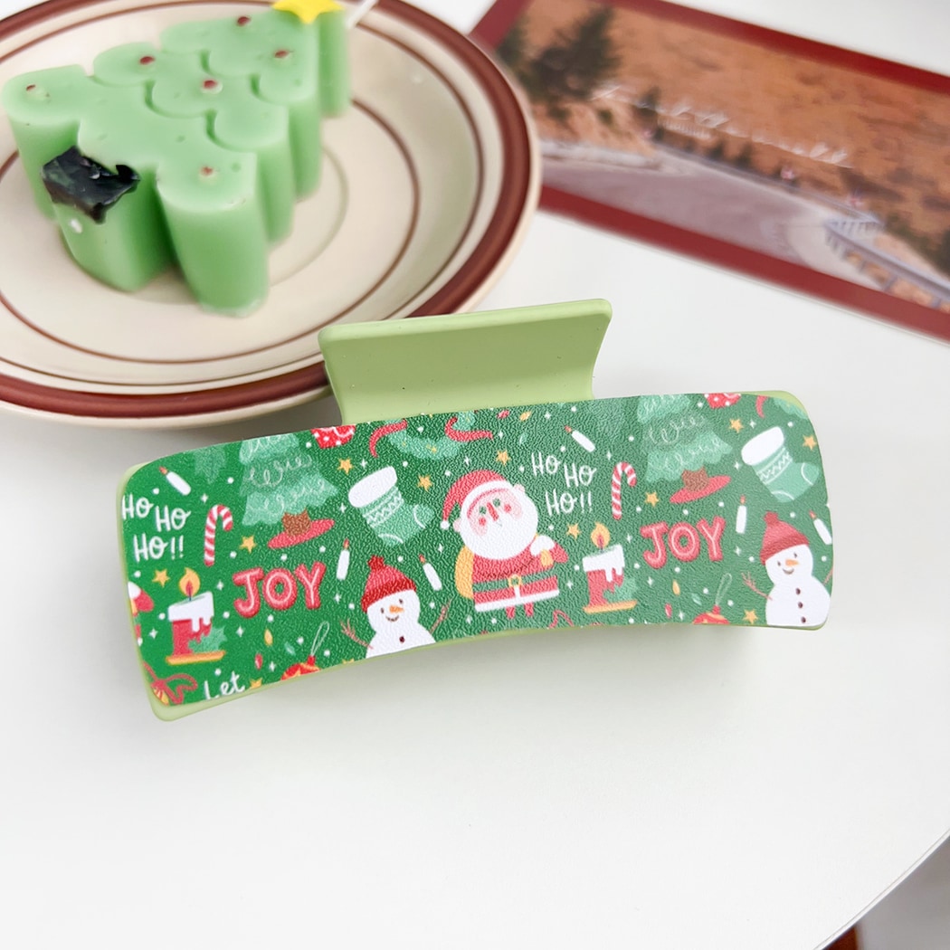 Beau - Sweet Christmas Theme Rectangular Claw Clip