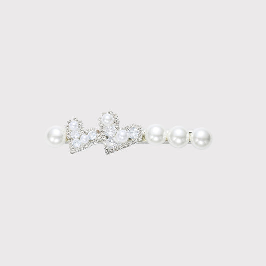Beau - Sparkly White Heart Accent Hair Clip