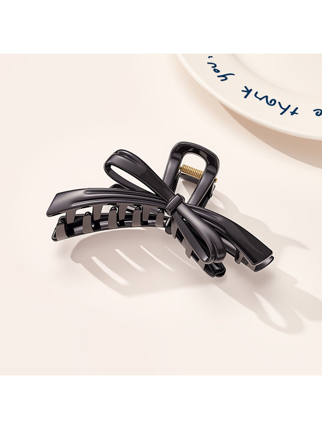 Beau - Curved Plastic Bow Hair Styling Claw Clip