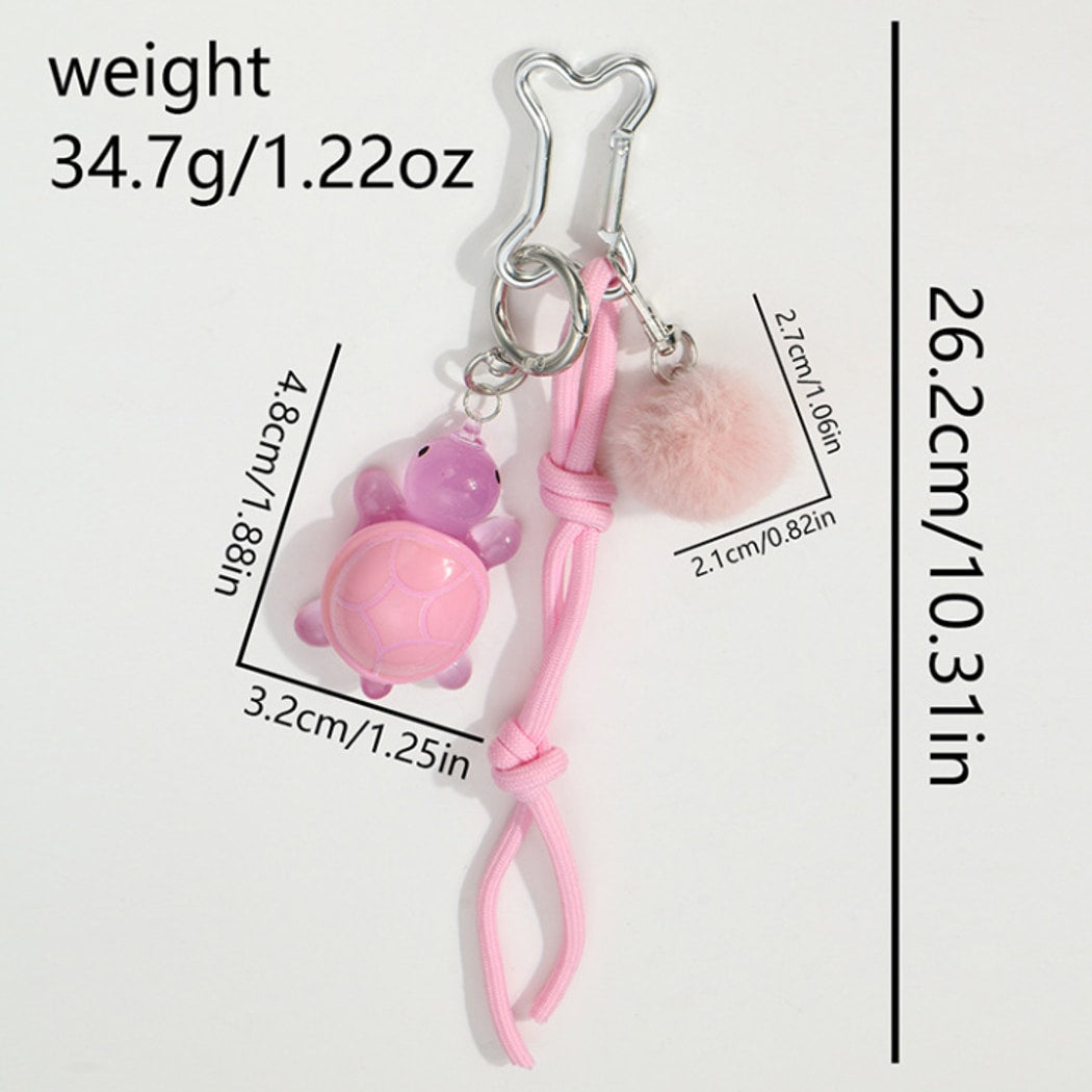 Keypus - Pink Cartoon Turtle Pendant Keychain