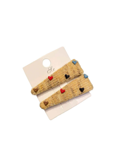 Beau - Color-Blocked Heart-Shaped Hair Clip