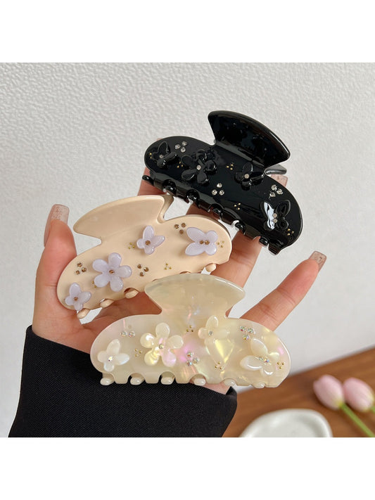 Beau - Cute Floral Print Hair Claw Clip