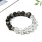 Side view of Lovra crystal beaded bracelet showing detailed bead arrangement