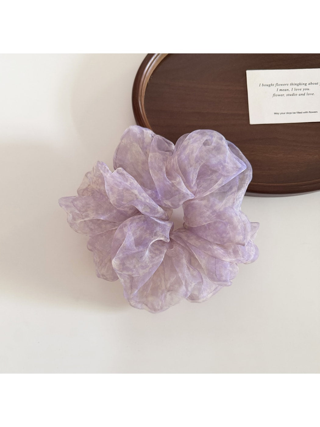 Gifty - Plaid Pattern Ruffled Polyester Ponytail Scrunchie