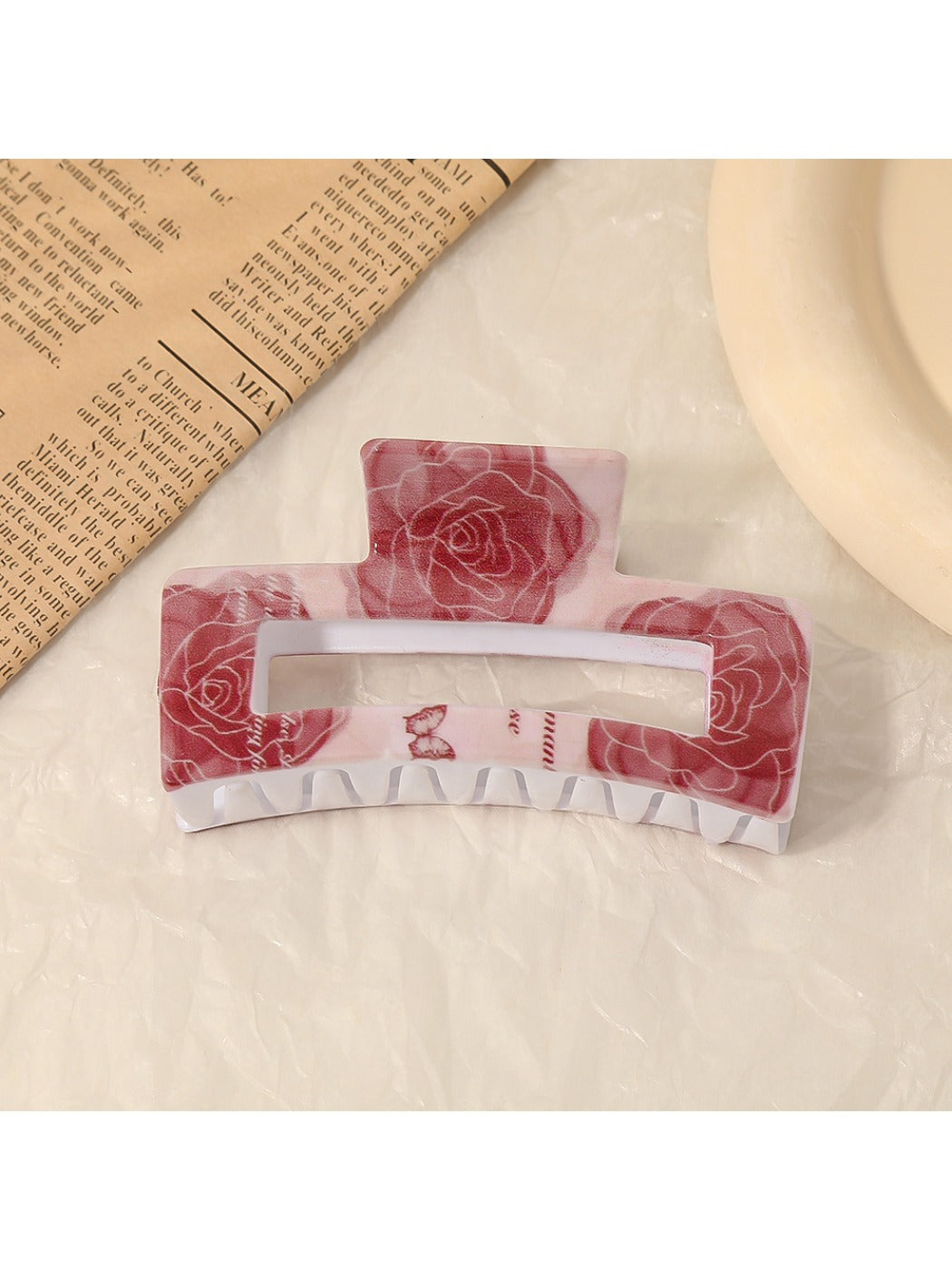 Beau - Elegant Rose Motif Claw Clip