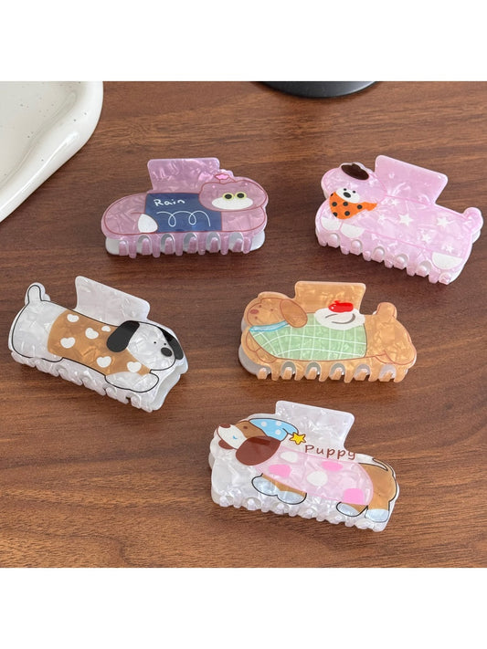 Beau - Cute Cartoon Puppy Hair Claw Large