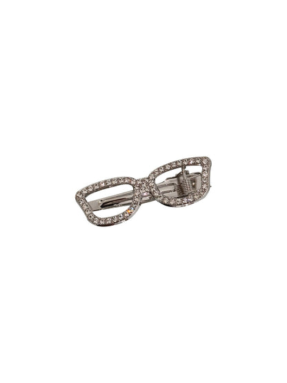 Beau - Rhinestone Eyeglasses Shape Alloy Hair Clip
