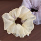 Gifty - Embroidered Sheer Ruffled Floral Scrunchie