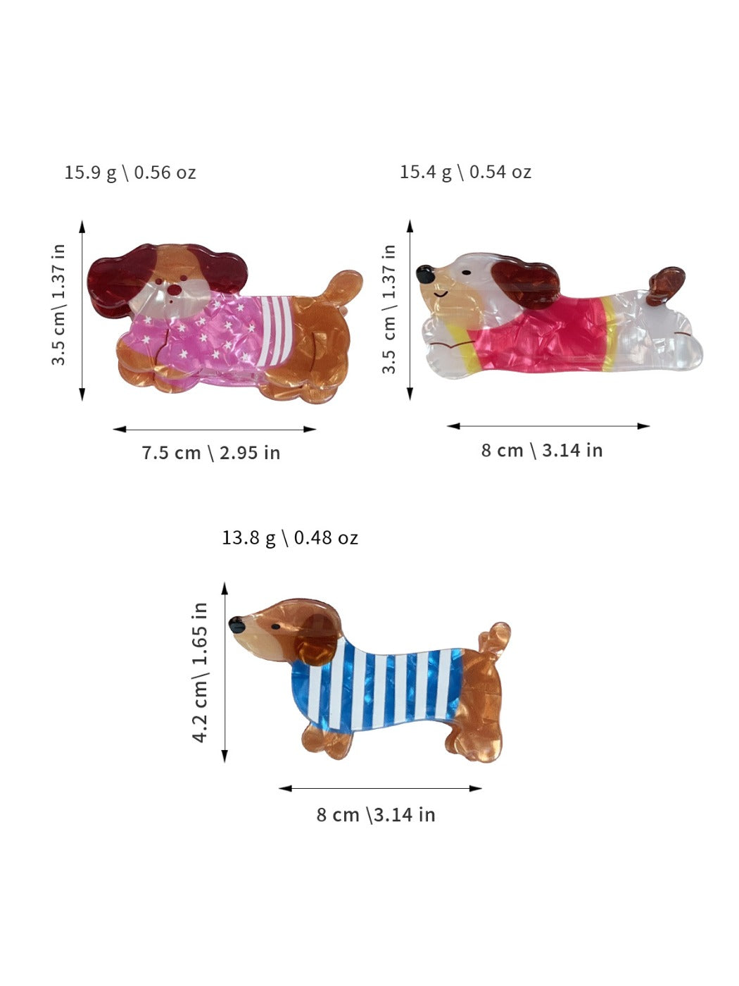 Beau - Adorable Cartoon Dog Hair Clips