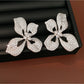 Earedge - Floral Statement Synthetic Zircon Stud Earrings