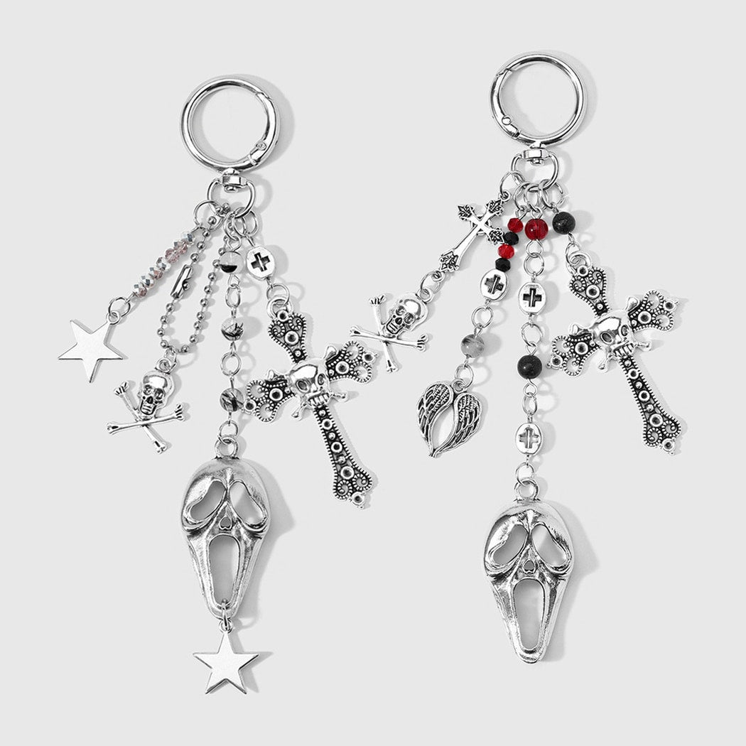 Keypus - Halloween Retro Skull and Cross Keychain