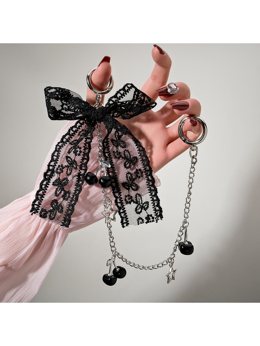 Keypus - Lace Bow Pendant Chain Phone Strap Keychain