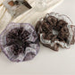 Gifty - Floral Lace Trim Ruffled Fabric Scrunchie