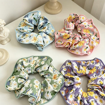 Gifty - Elegant Floral Print Polyester Scrunchie
