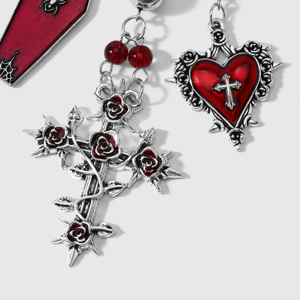 Keypus - Halloween Theme Rose Cross Keychain