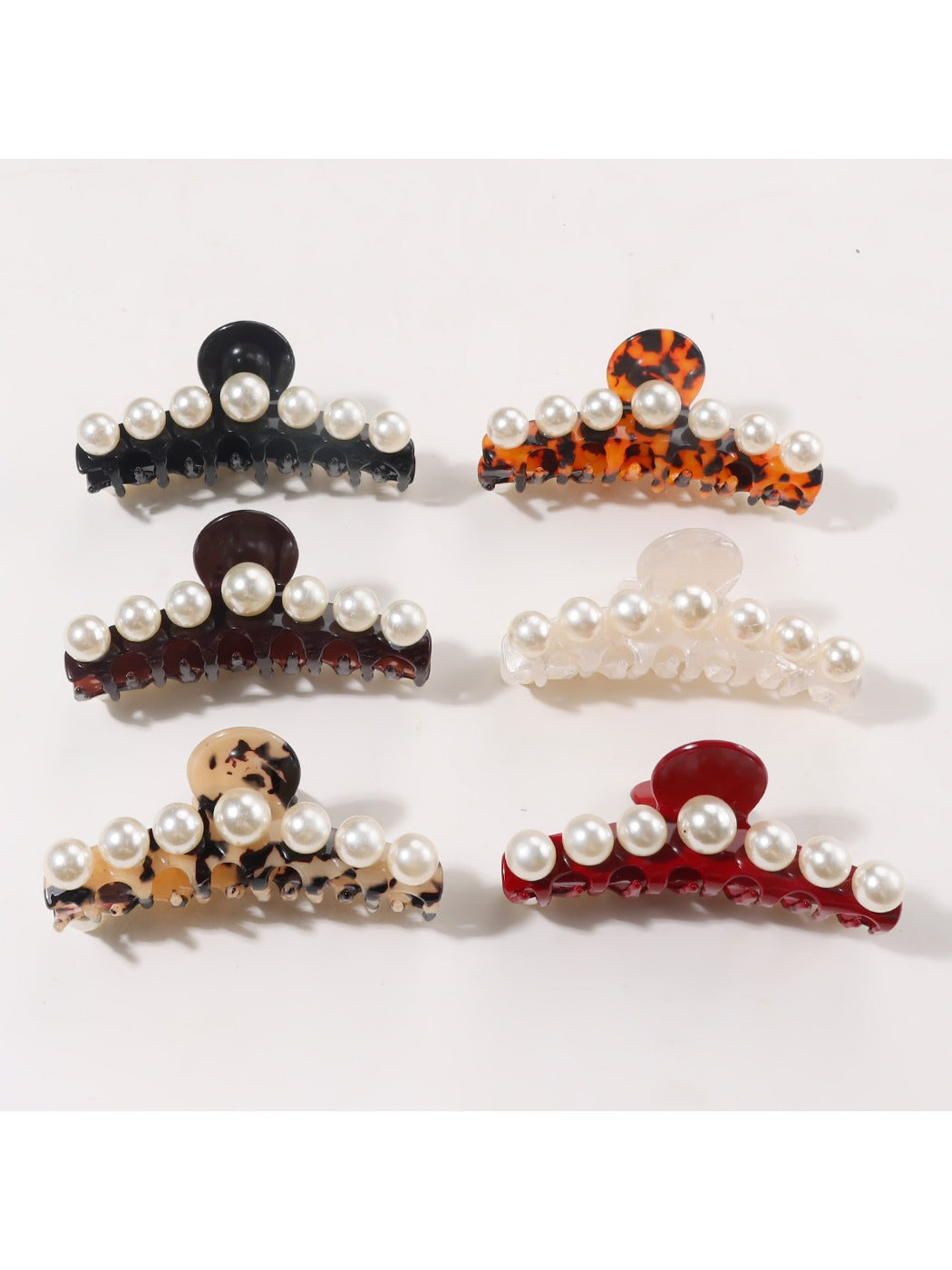 Beau - Stylish Beaded Half Round Claw Clip