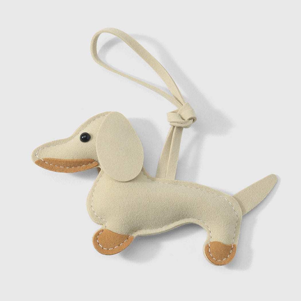 Keypus - Color Block Cute Dachshund Shape Keychain